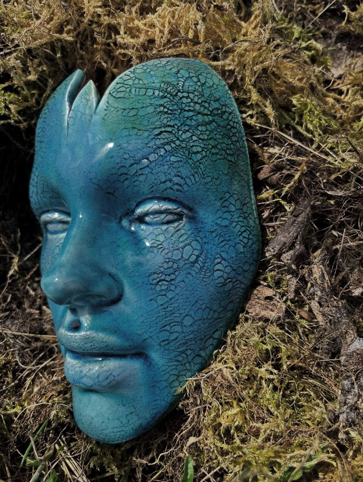 Raku Turquoise Mask - Image 2