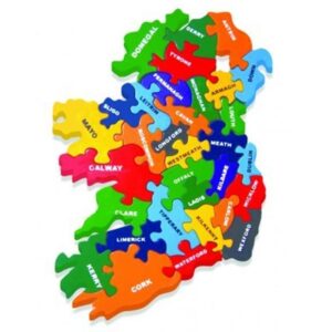Alphabet Map of Ireland Jigsaw - Made From Hand Painted Wood