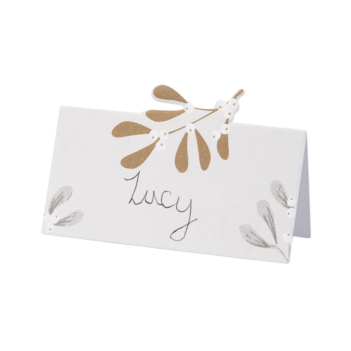 Gold Mistletoe Place Cards - Image 2