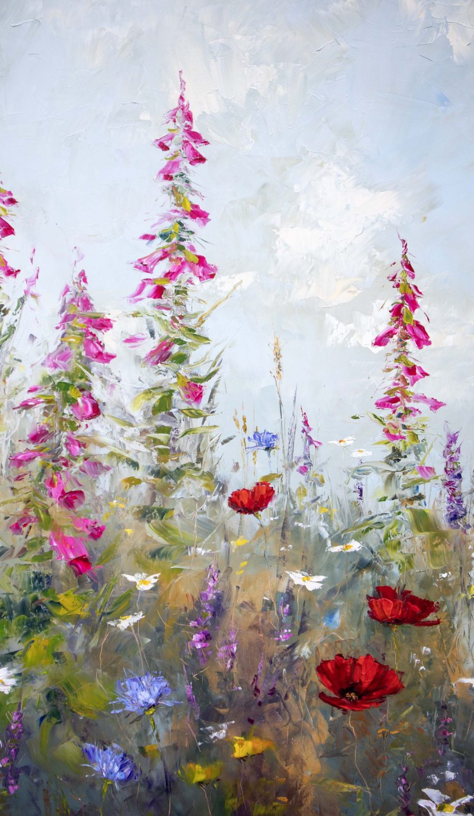 "Tall Tales" - limited edition print of this original painting of a wildflower meadow.