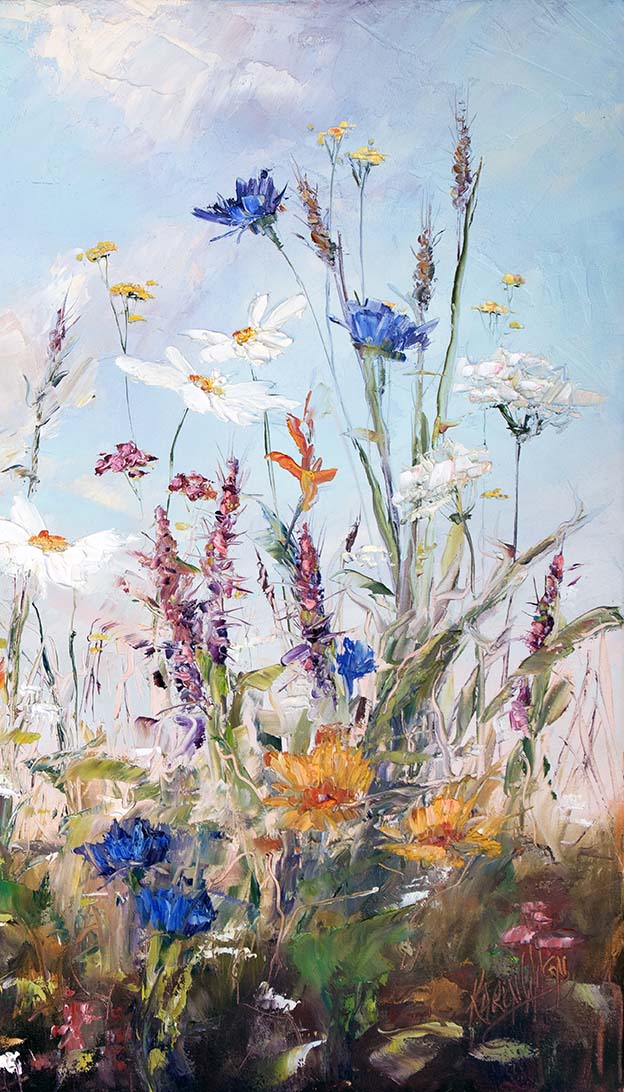 "Wishful Thinking" - limited edition print of this original painting of a wildflower meadow.