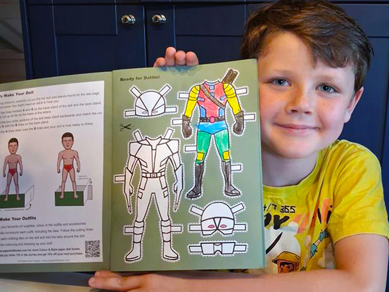 Superhero Paper Doll Colouring Book - Designed and Made in Co Waterford - Image 2