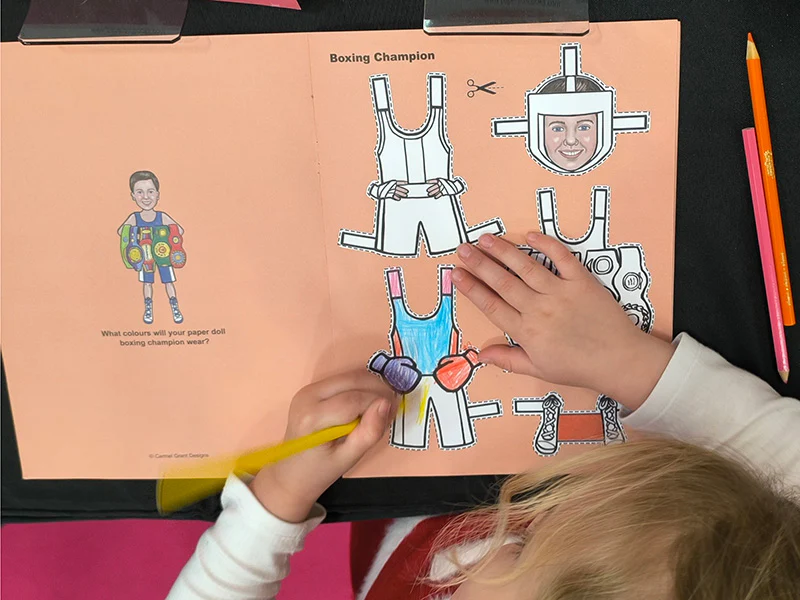 Sports Star Paper Doll  Colouring Book - Designed and Made in Co Waterford - Image 2