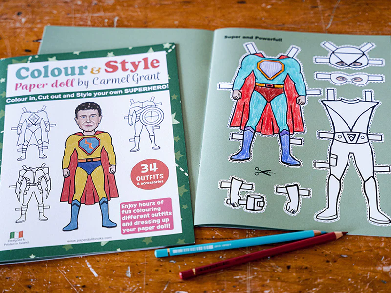 Superhero Paper Doll Colouring Book - Designed and Made in Co Waterford - Image 3